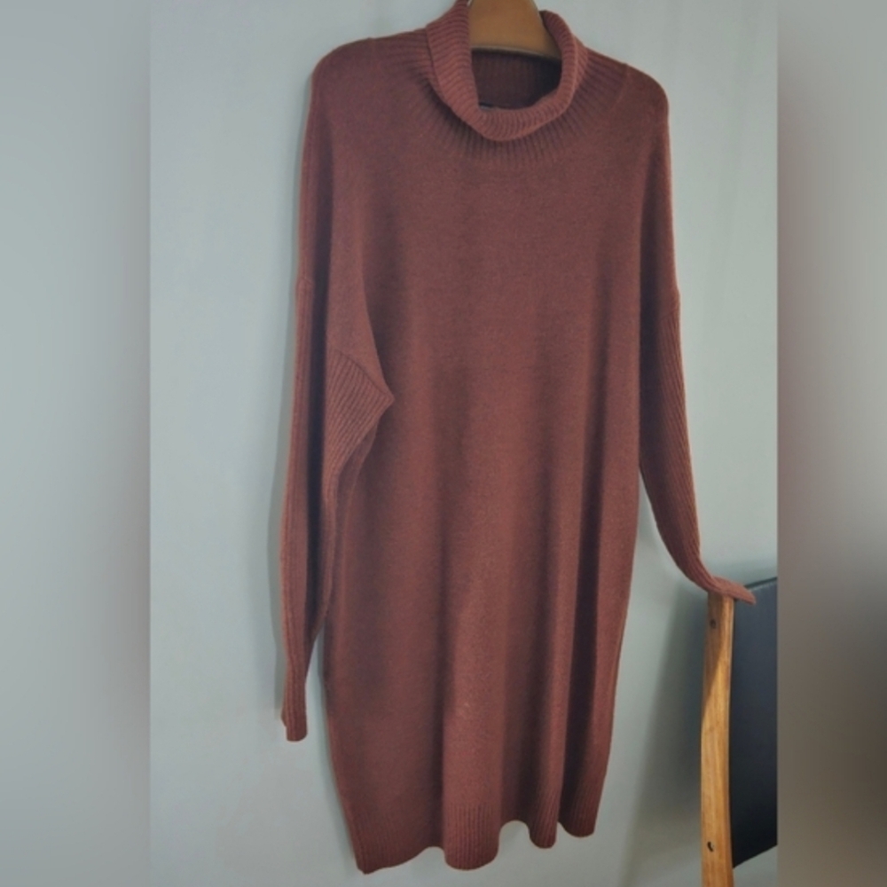 RW&CO. Long-SleevedTurtleneck Knit Sweater Dress - Picture 2 of 7